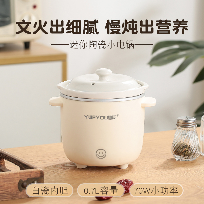 LA013可发样迷你小型电炖锅陶瓷炖锅煮粥煲汤婴儿辅食锅家用宿舍电炖锅一人