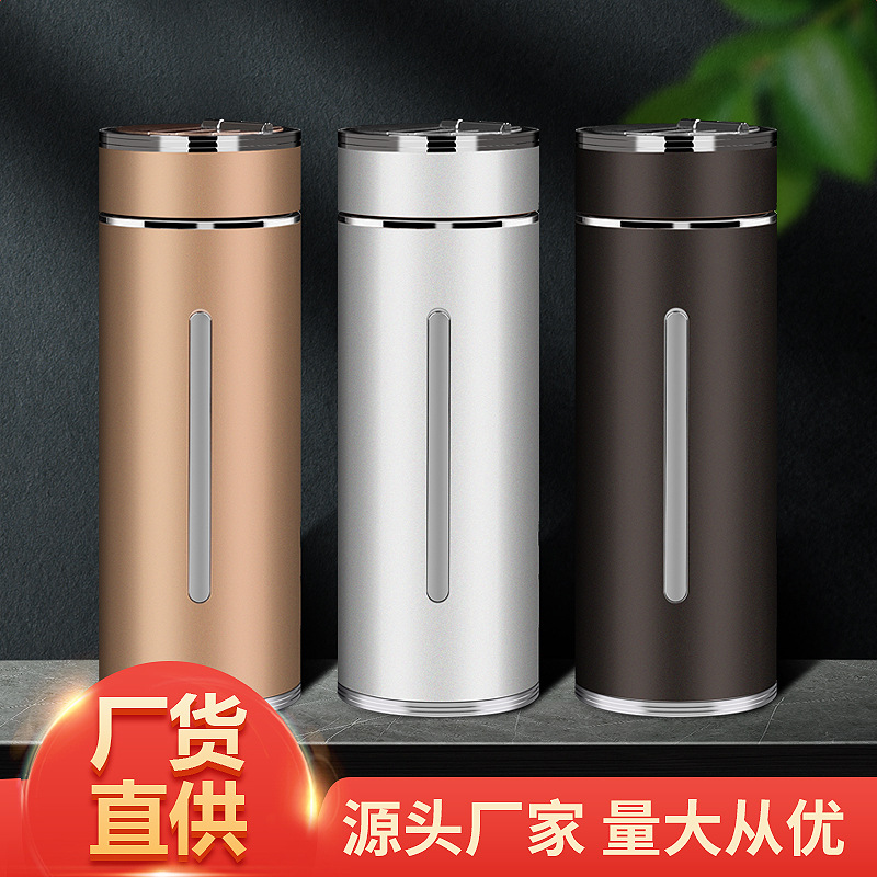 LA083可发样/厂家批发创意足银内胆银水杯真空银离子保健杯鎏银男士纯银杯子