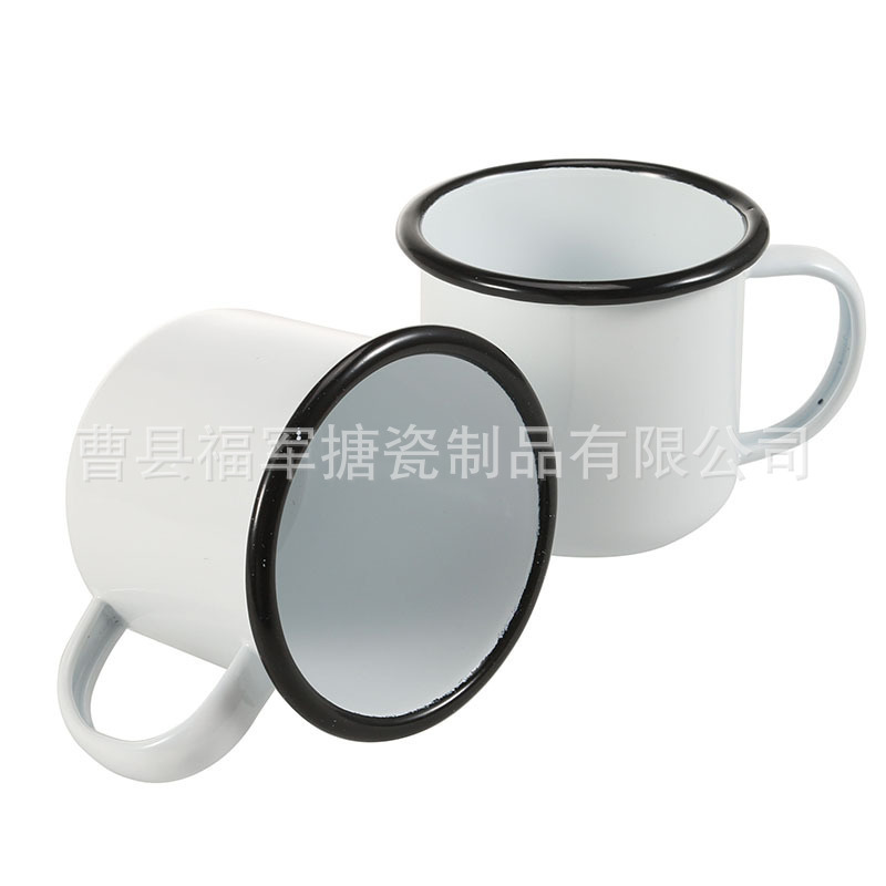 LA535可发样/外贸搪瓷杯马克杯咖啡杯怀旧复古加厚随手杯个性礼品茶杯加印LOGO
