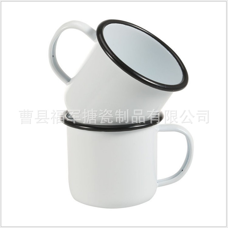 LA535可发样/怀旧复古搪瓷缸无盖礼品水杯茶缸酒缸传统老式搪瓷杯批发卷边杯子