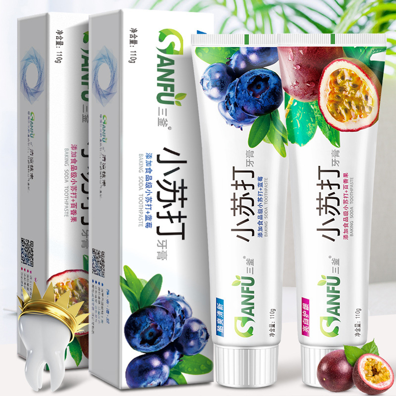 LA008可发样三釜正品水果小苏打牙膏清新口气亮白去牙渍烟渍整箱牙膏批发厂家