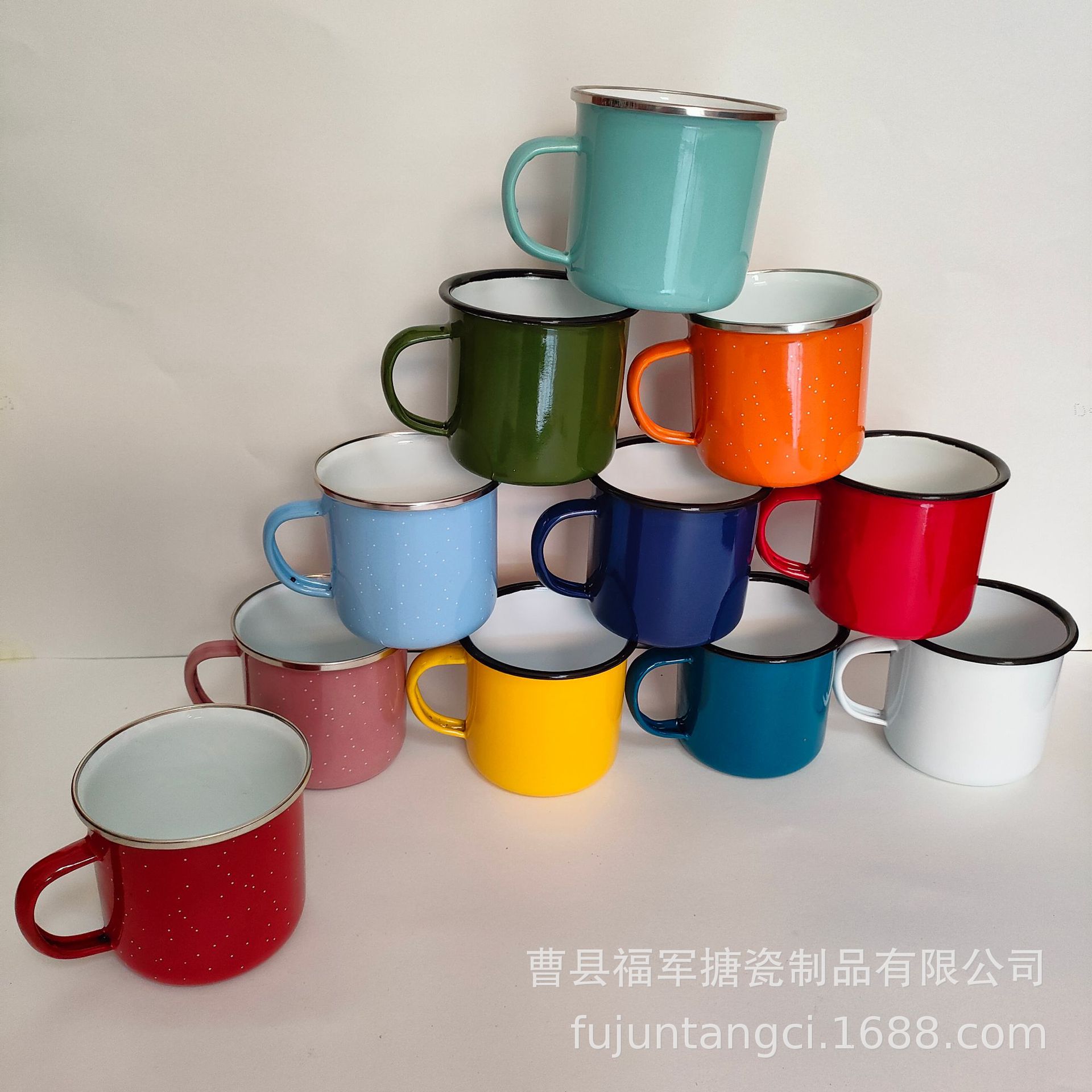 LA535可发样/彩色搪瓷杯怀旧经典复古马克杯搪瓷茶缸子老式大号个性水杯铁杯子