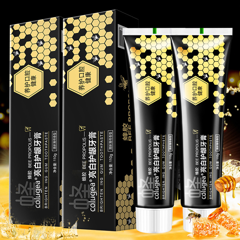 LA008可发样批发蜂毒牙膏清洁黄牙口臭烟渍清新口气蜂胶活性肽炫白护龈家庭装