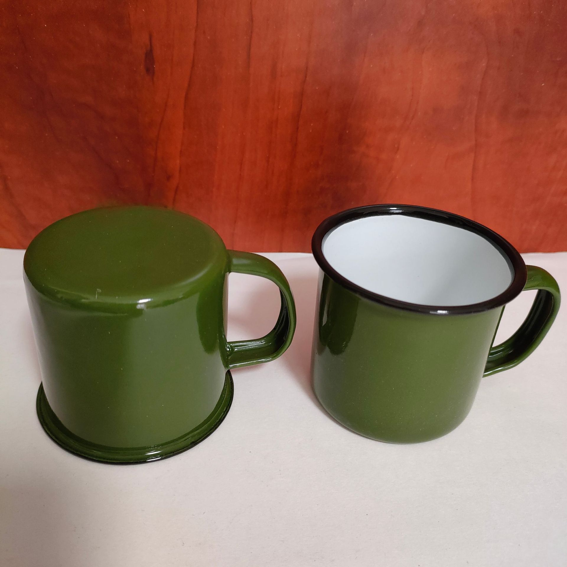LA535可发样/老式搪瓷杯茶缸子军绿水杯复古洗漱无盖铁杯摔不烂马克杯加印LOGO