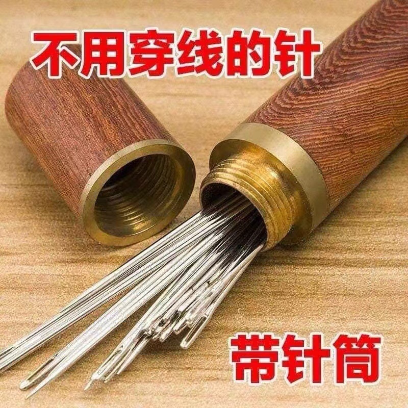 LA714可发样/大眼针手缝针老人针家用大眼细长传统手工缝衣缝被子木筒针线盒