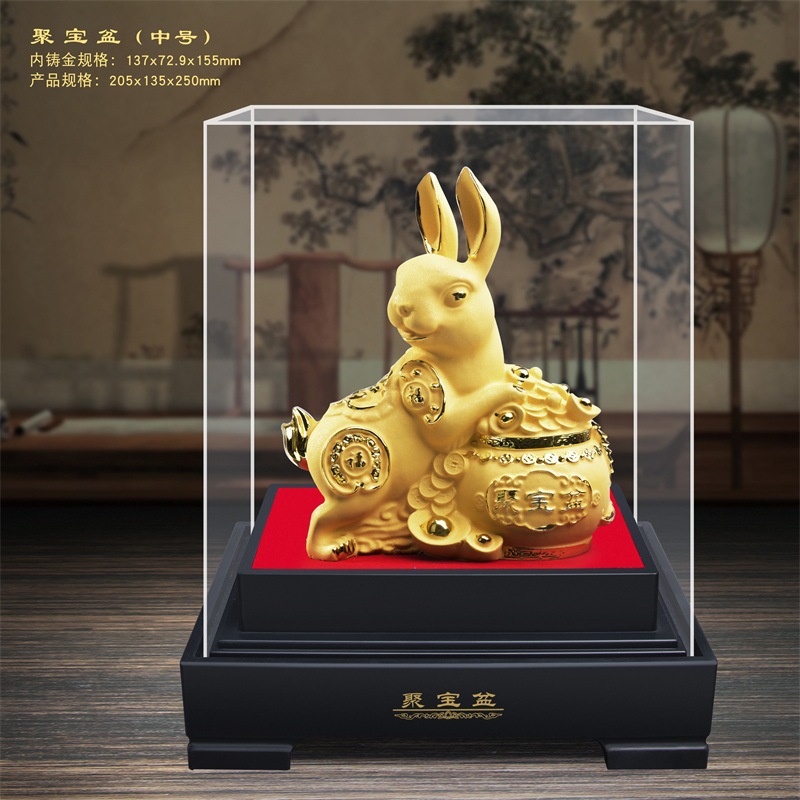 LA755可发样/绒沙金生肖兔摆件 12生肖金兔摆件 沙金工艺品礼品摆件 	金兔摆件