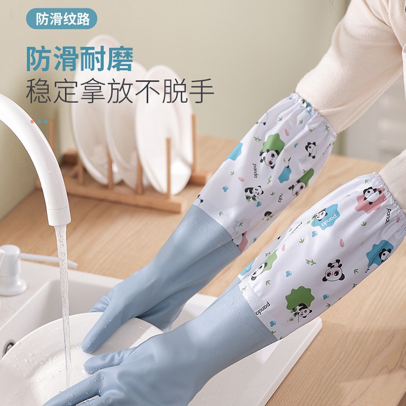 LA714可发样/冬季加绒橡胶手套pvc家务清洁家用厨房洗碗洗衣防水加厚手套批发