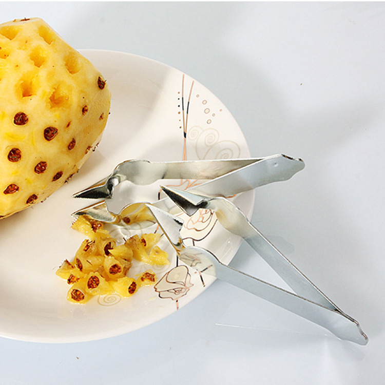 LA714可发样/批发新品菠萝刀 不锈钢菠萝夹去眼夹菠萝削皮器 菠萝去眼器起钉刀