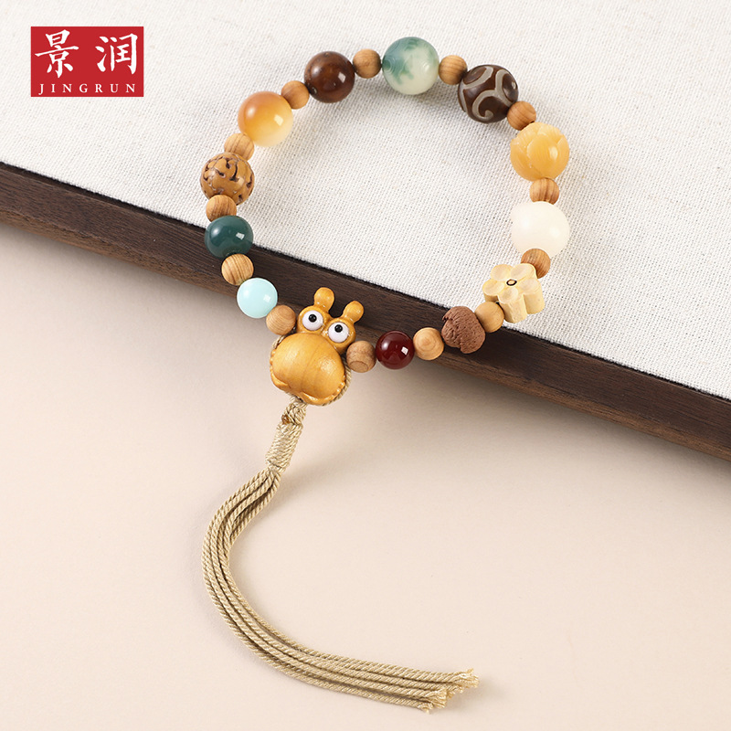LA756可发样/十八籽手串芭比檀呱呱来黄杨木梅花猫爪飘花金刚手链串十八子佛珠