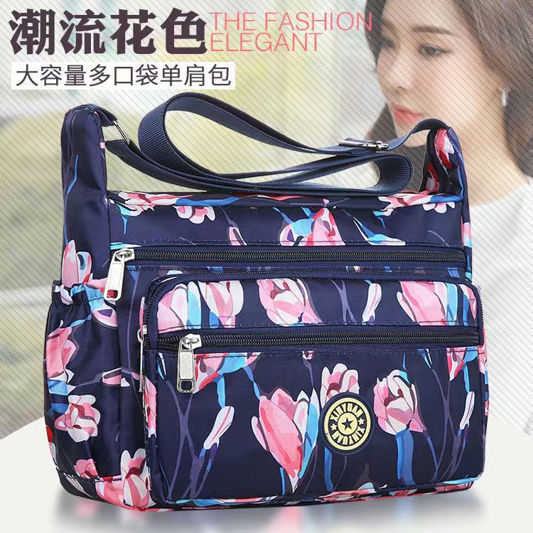LA715可发样/印制logo包包批发新款斜挎包女包帆布妈妈包中老年人花布包女士单