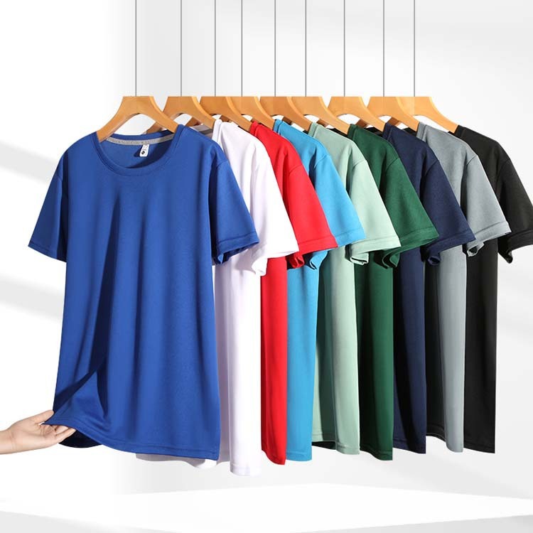 LA715可发样/新款纯色圆领T恤短袖广告文化衫团服班服印 logo印字厂家现货批发