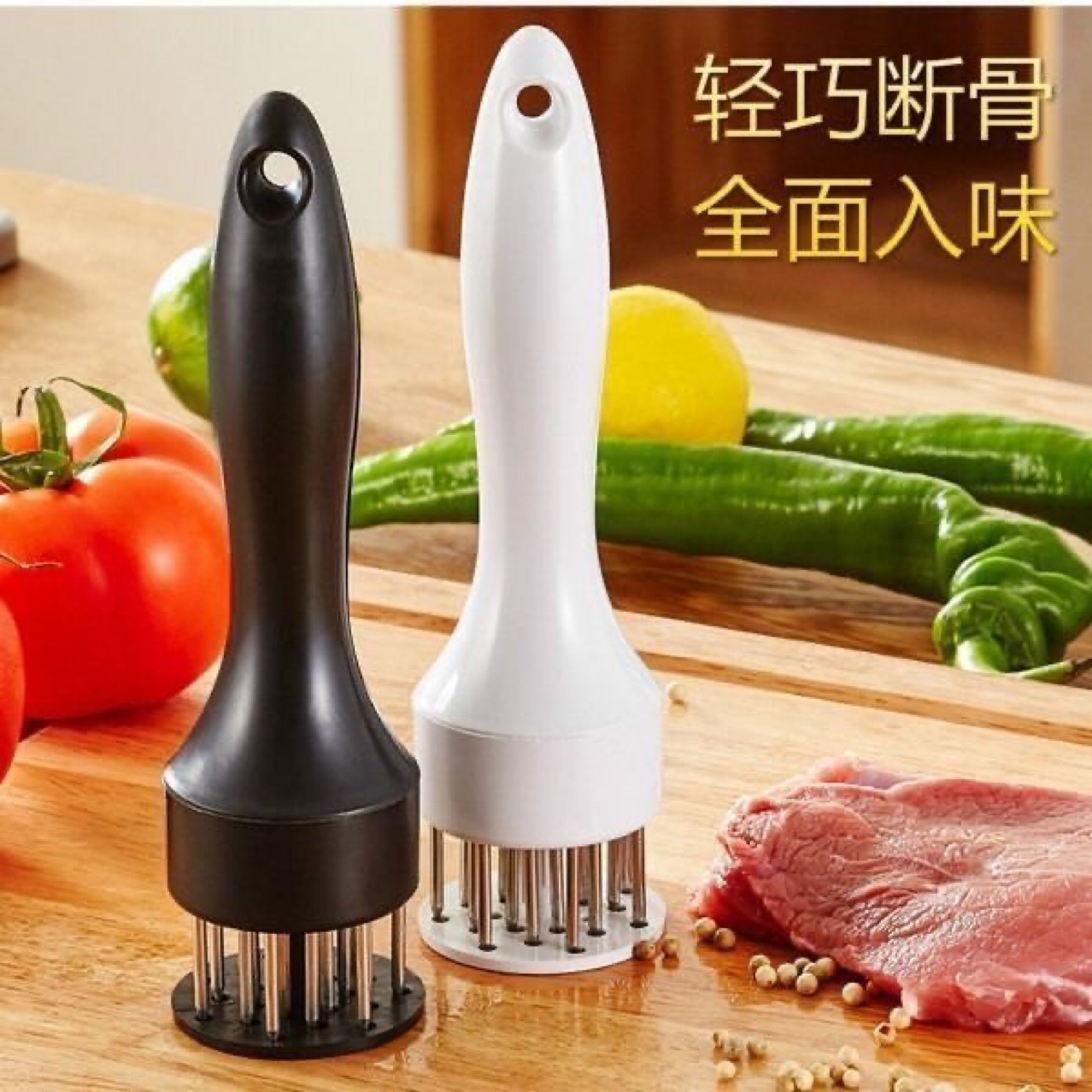 LA714可发样/不锈钢牛排锤松肉针家用嫩肉器扎孔断筋器敲打肉锤扣肉插肉针批发