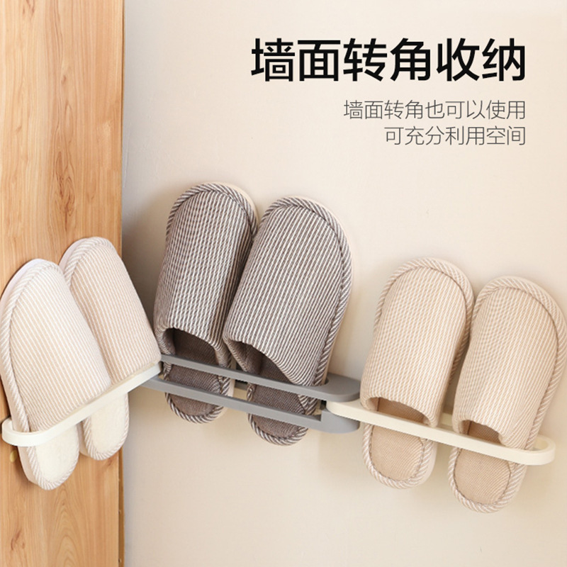 LA714可发样/网红可折叠鞋架 浴室拖鞋沥水架壁挂式免打孔省空间家用简易收纳