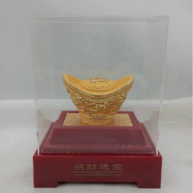 LA755可发样/绒沙金招财进宝元宝沙金摆件 龙凤元宝工艺品 家居风水办公室摆设