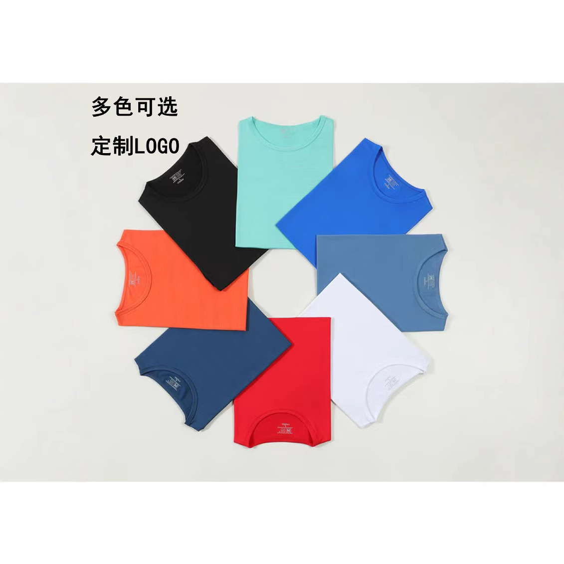 LA715可发样/新款纯色圆领短袖T恤宽松舒适免费设计印 LOGO印字工作服现货批发