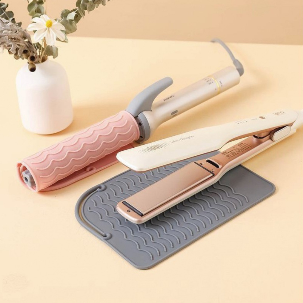 LA714可发样/美发工具直发器硅胶隔热垫卷发棒隔热套发廊专用电夹板防滑防烫垫