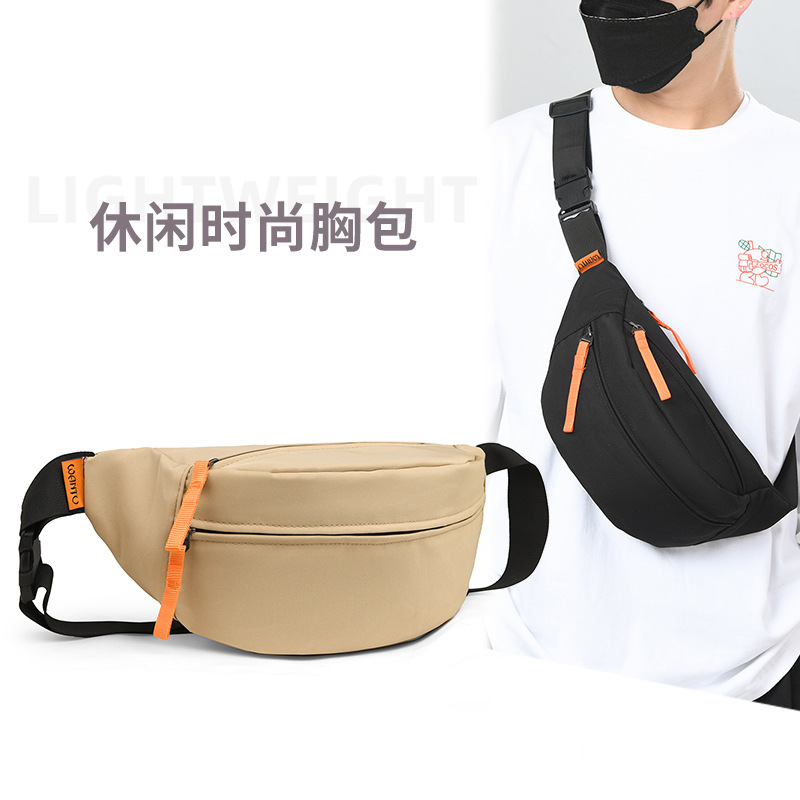 LA715可发样/印制logo胸包男ins潮流小包防水休闲斜挎包运动挎包男士 腰包女单