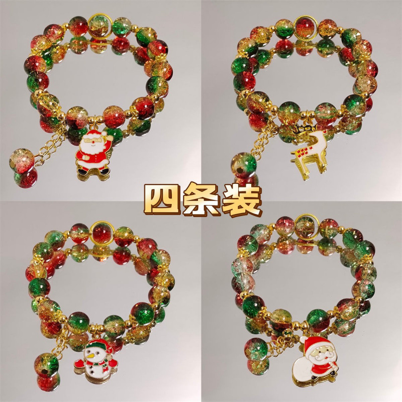 LA728可发样/圣诞节琉璃珠圣诞可爱手链ins小众百搭高级感甜美闺蜜手串节日礼
