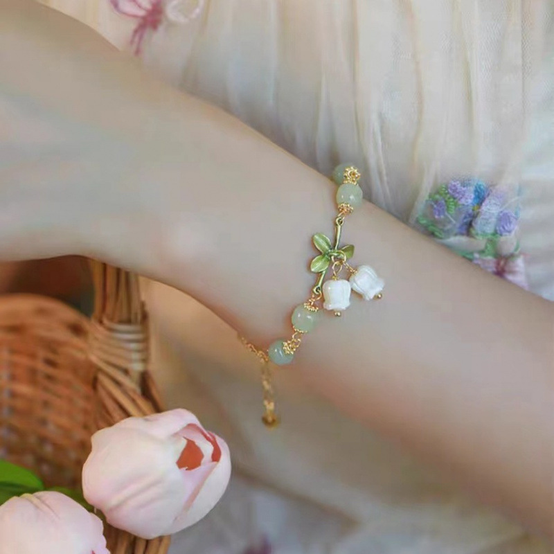 LA728可发样/新中式铃兰花手链女小众设计ins百搭简约小清新甜美闺蜜学生礼物