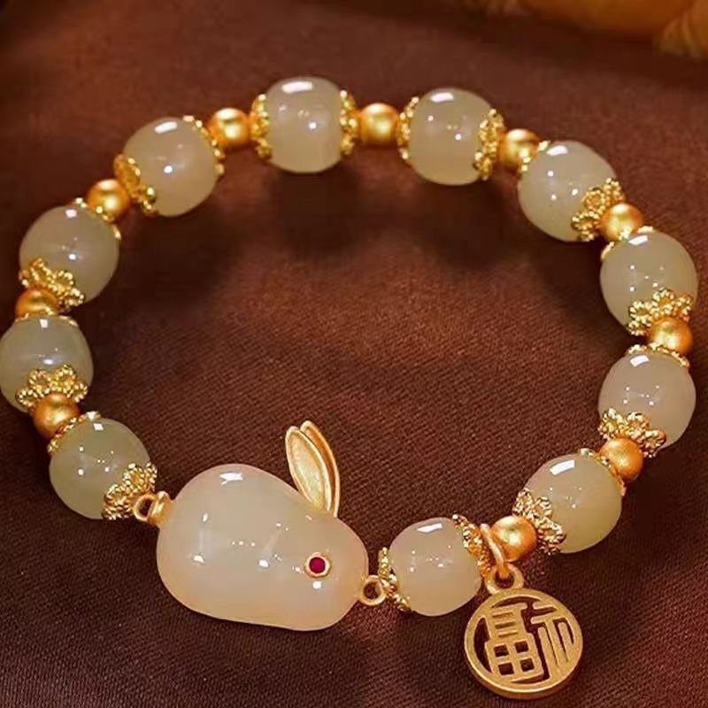 LA728可发样/新中式玉兔手链女款ins小众设计学生手串闺蜜古风生日礼物手工