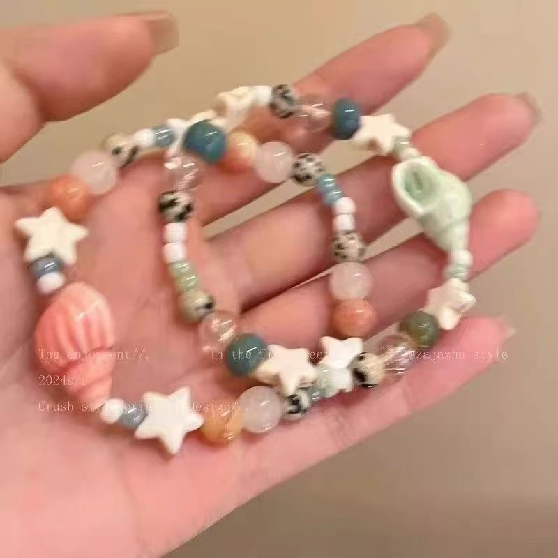LA728可发样/度假风海螺星星陶瓷串珠手链女轻奢小众精致手串高颜值学生党手饰
