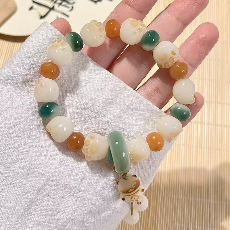 LA728可发样/可爱菩提猫爪手链高颜值精致百搭可爱卡通设手串绕指手捻闺蜜手链