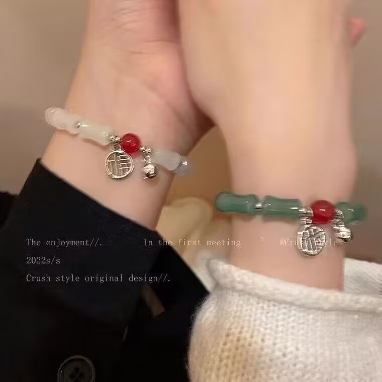 LA728可发样/考试上岸国风幸运竹节手链女手工串珠节节高手串情侣闺蜜礼物批发