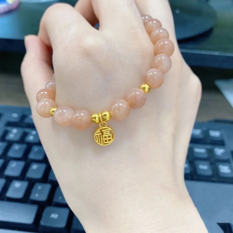 LA728可发样/仿太阳石珠手链女百搭高级感日光石水晶手串手工穿珠义乌手串批货