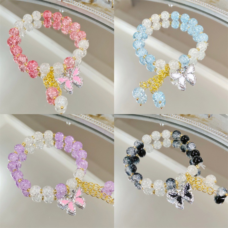 LA728可发样/跨境热销闪钻蝴蝶手链女高级感ins小众设计甜美百搭小仙女手串