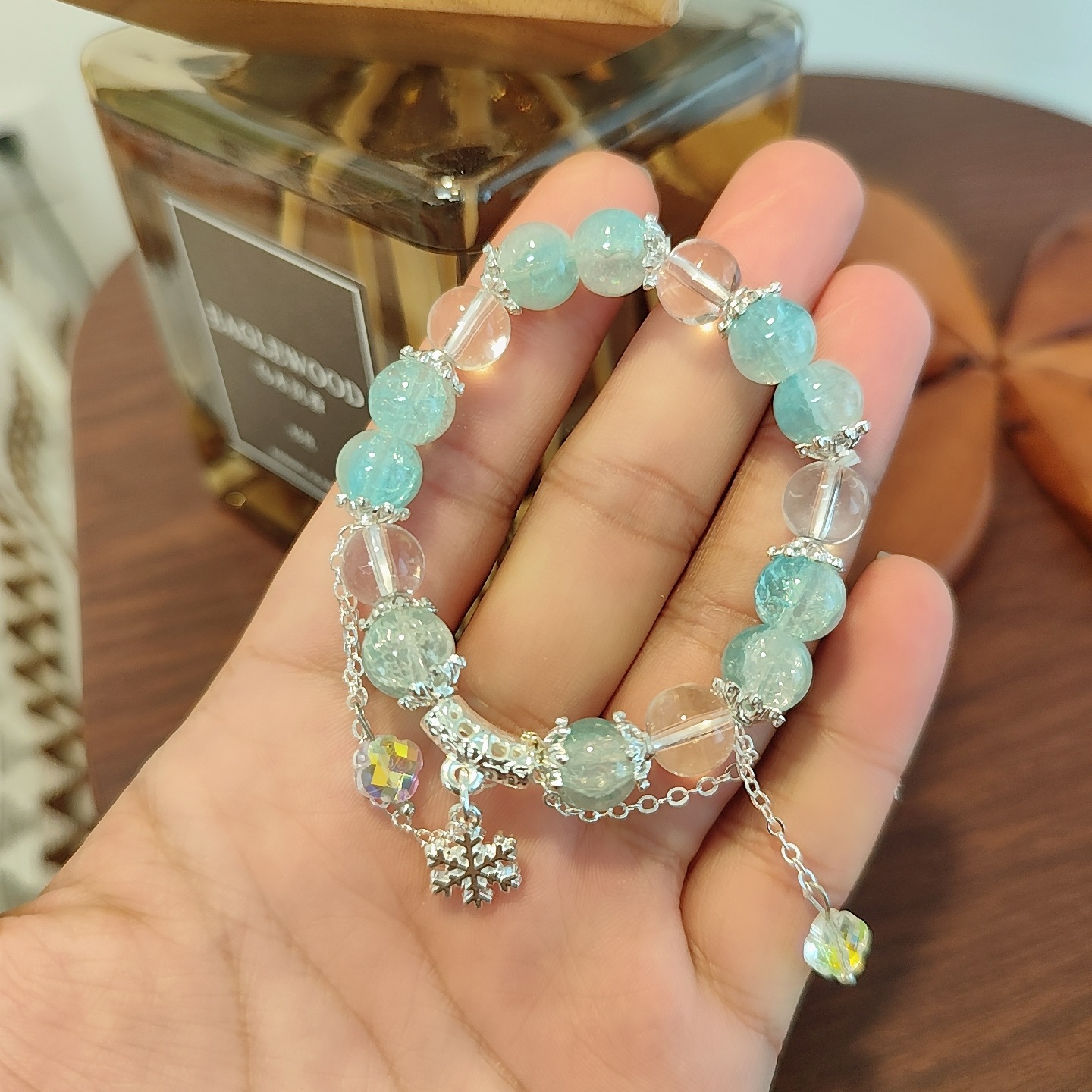 LA728可发样/小清新琉璃手链女ins雪花手串小众设计精美饰品景区摆摊爆款批发
