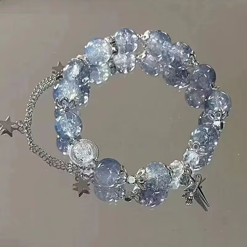 LA728可发样/深海流星爆花玻璃珠手链超仙森系中式珠子女送闺蜜百搭简约轻奢