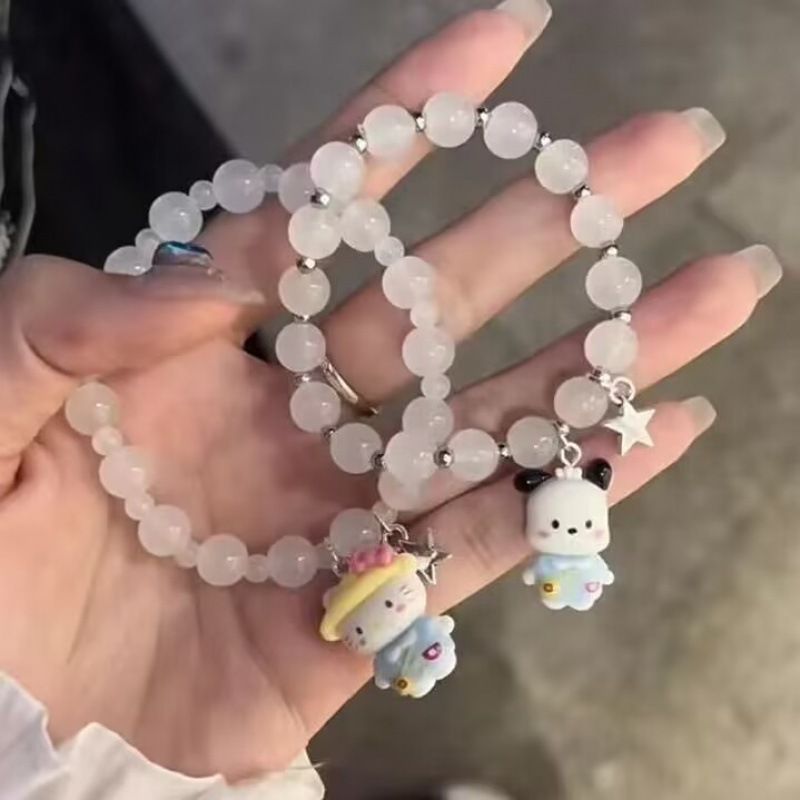 LA728可发样/小红书同款仿猫眼石三丽鸥高颜值帕恰狗KT猫简约手链情侣闺蜜礼物