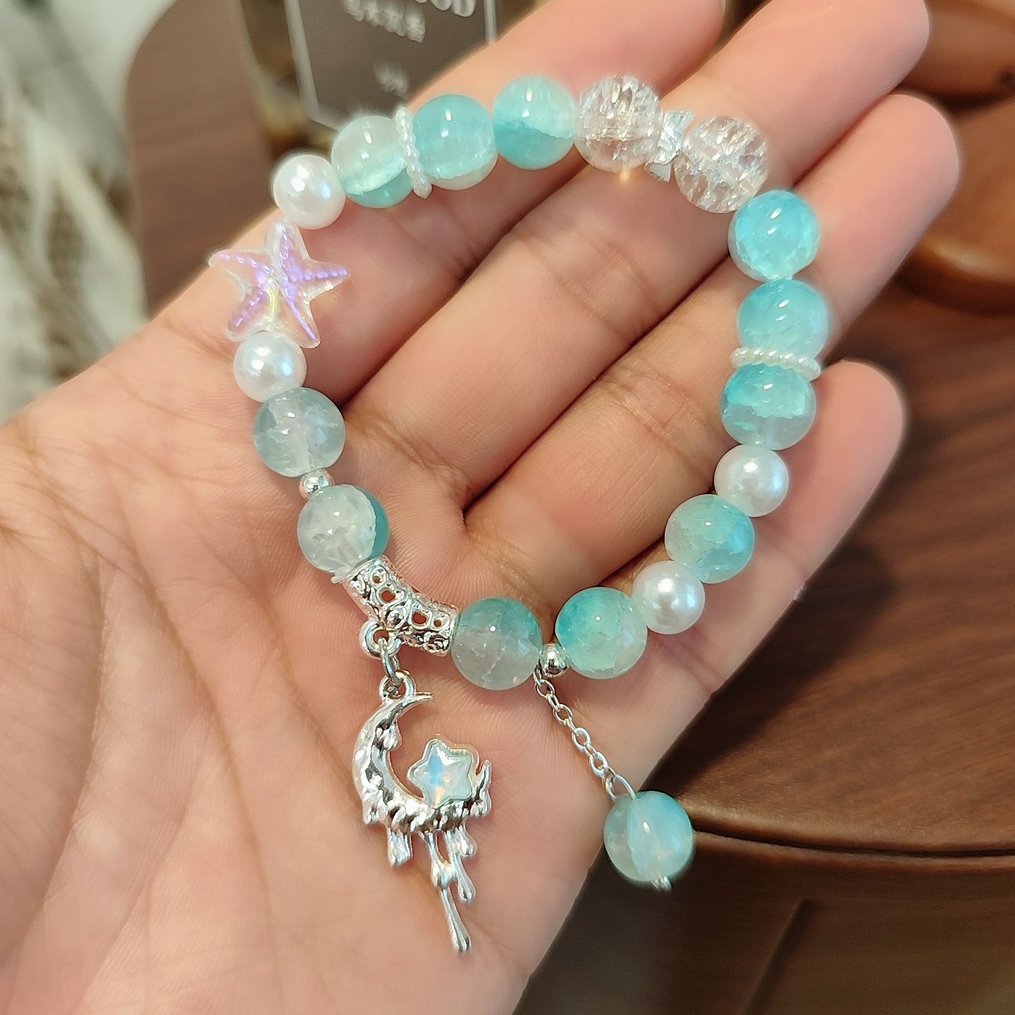 LA728可发样/海星融月超仙水晶串珠手链甜美星空星月女手串小众百搭学生闺蜜手