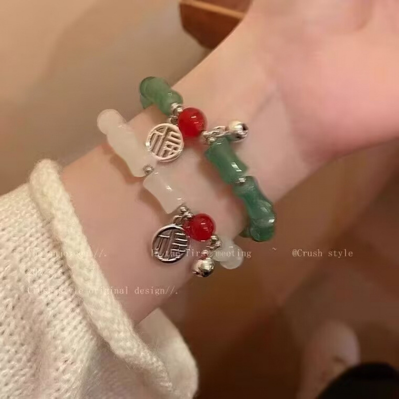 LA728可发样/新中式竹节上岸情侣手链学生版幸运手链男友中考礼物节节高升手链