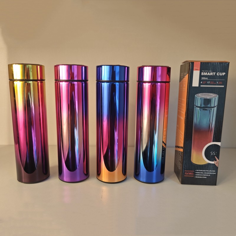 LA742可发样/厂家直供电镀UV不锈钢保温杯304新款渐变保温杯智能显温保温杯子