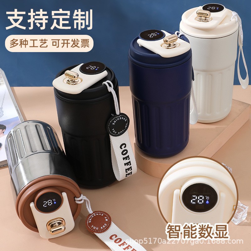 LA338可发样/智能测温316不锈钢保温杯随行高颜值保冷便携车载随行咖啡保温杯