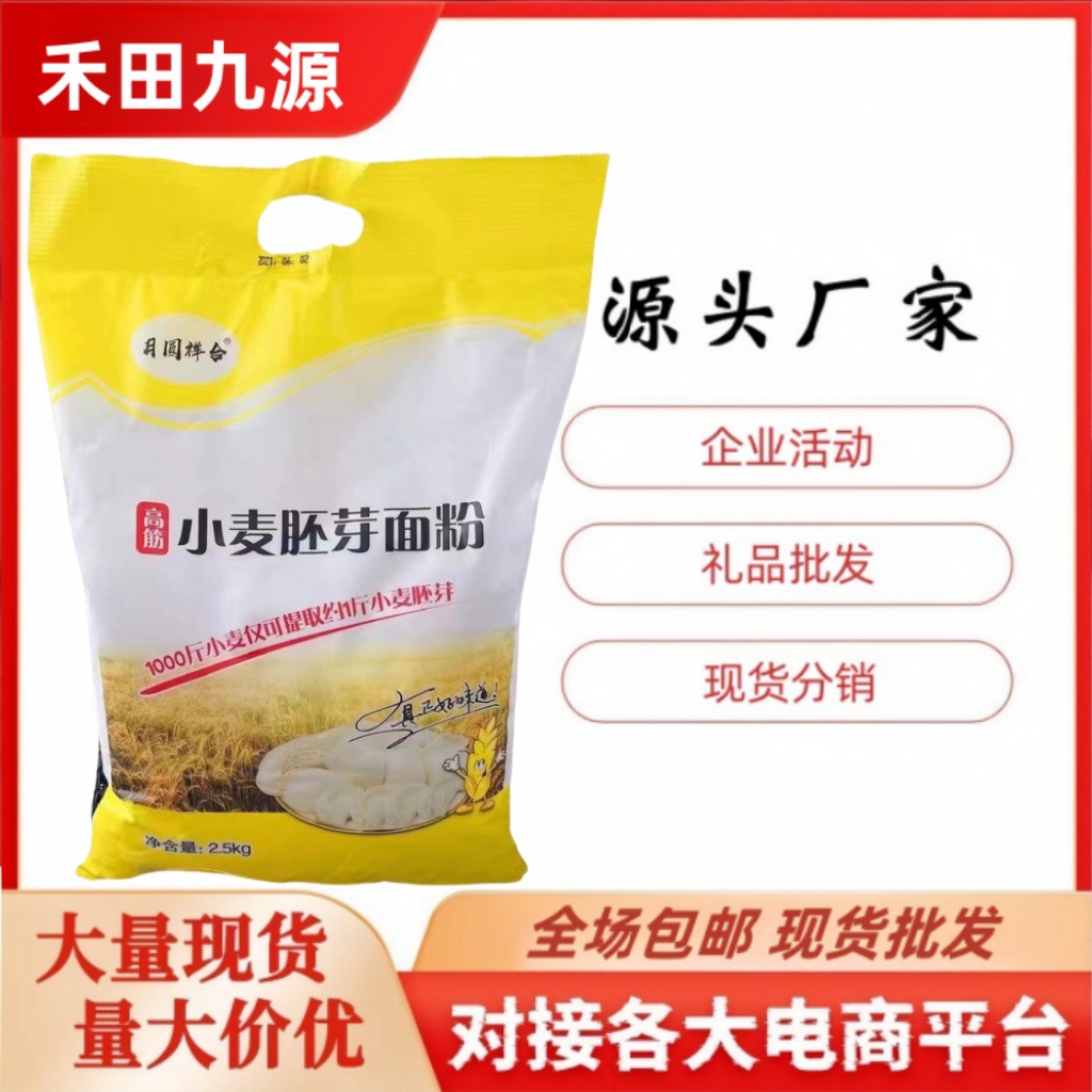 LA305可发样/5斤装富硒面粉自发面粉小麦胚芽面粉富硒月圆祥合面粉团购会销礼