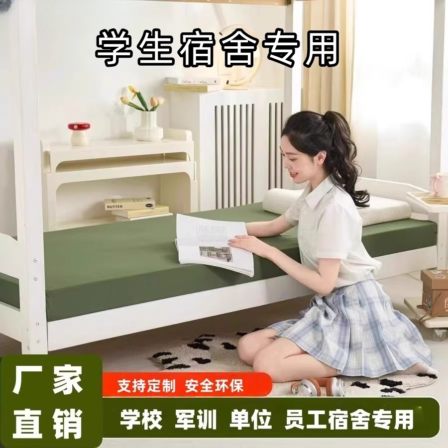 LA317可发样/学生军训床垫硬椰棕垫 加厚军绿色硬质棉护腰宿舍单人床厂家直供