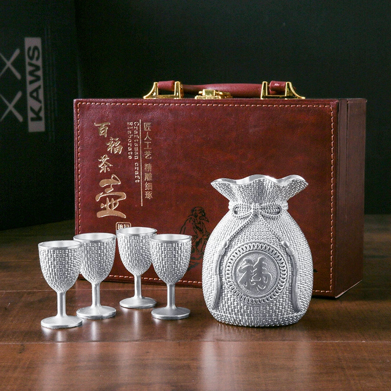 LA307可发样/福袋银壶酒具套装999银酒杯日用品创意银盘摆件直播银酒壶商务礼