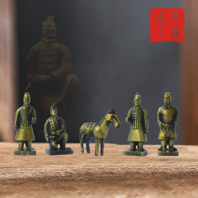 LA307可发样/现货批发世界第八大奇迹秦始皇兵马俑铜摆件景点纪念品供应可代发