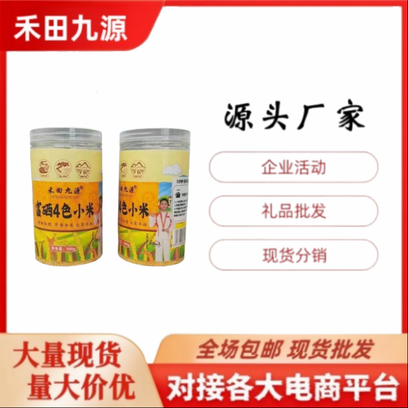 LA305可发样/源头厂家直销禾田九源500克四色小米五谷杂粮黄小米团购会销礼品