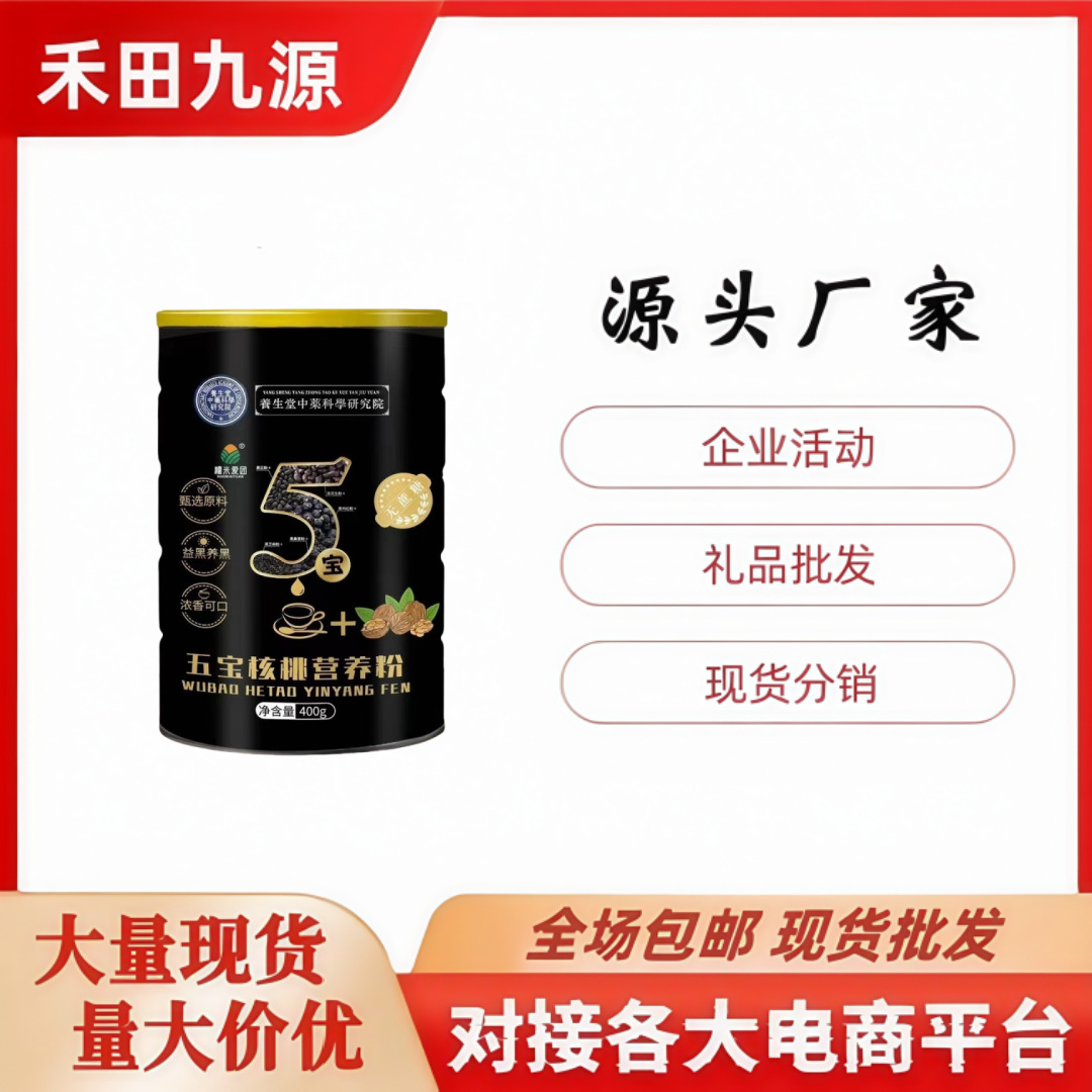 LA305可发样/厂家直销五宝核桃营养粉400g罐装中老年营养粉代餐粉会销团购