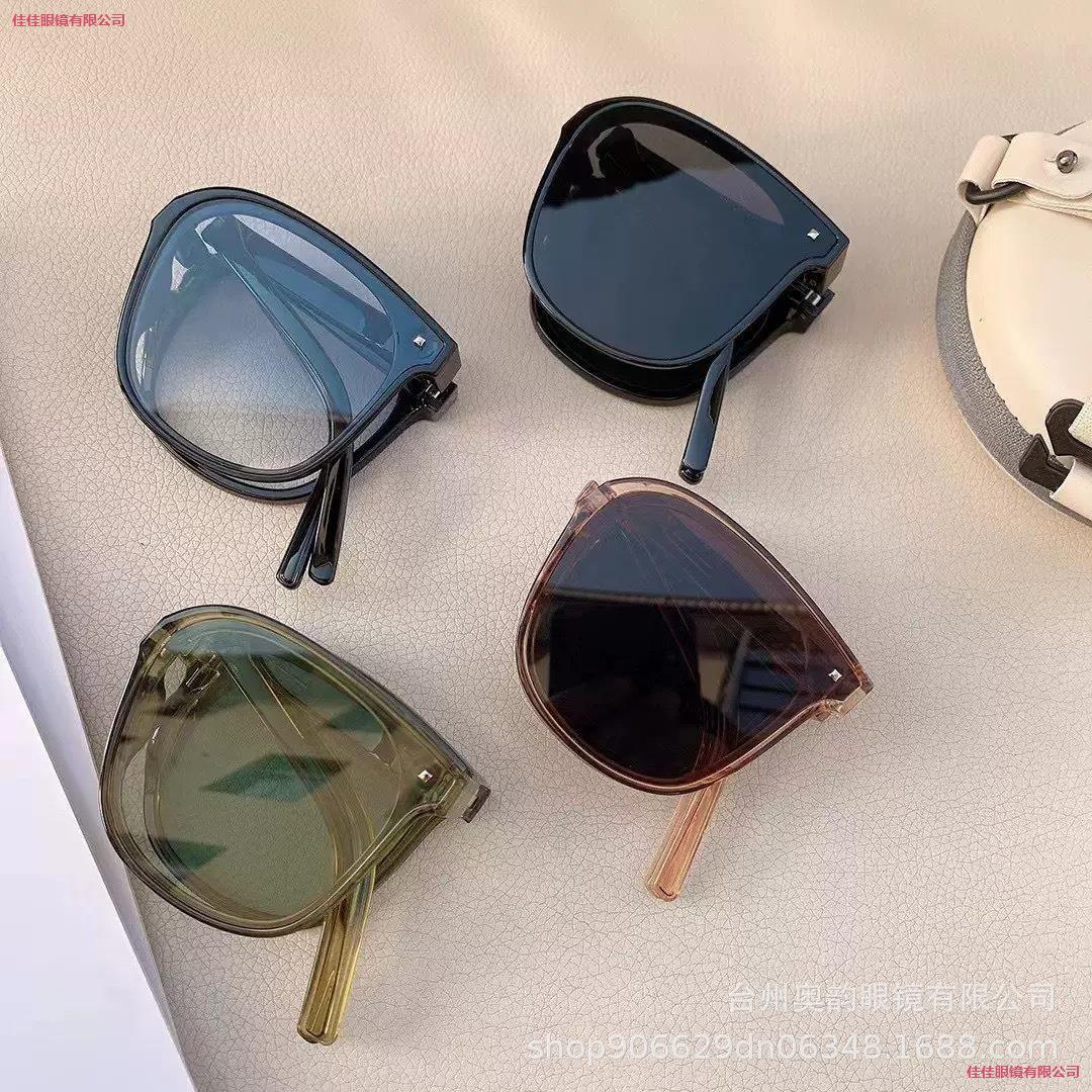 LA181可发样/米显瘦方太阳折叠搭墨镜新款轻便男女太阳镜眼镜大防晒钉时尚便携