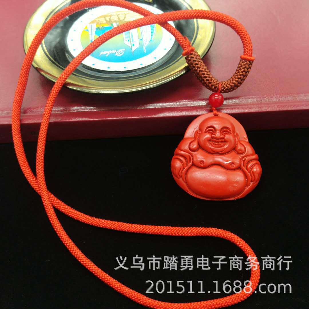 LA097可发样/朱砂弥勒佛大肚子佛项链 1-5元会销老人小礼品朱砂吊坠招财佛缘