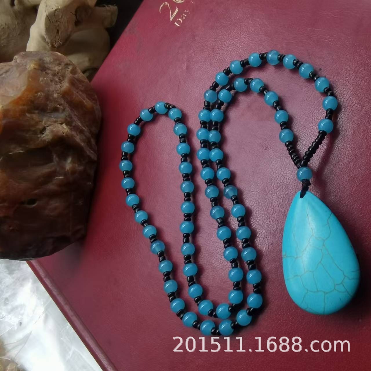 LA097可发样/中老人喜欢礼品复古波西米亚绿松石水滴挂件民族饰品项链吊坠
