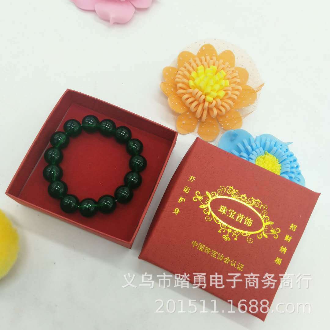 LA097可发样/会销票货12MM仿玛瑙小礼品玻璃绿珠串珠手串批发文玩念珠玻璃手串