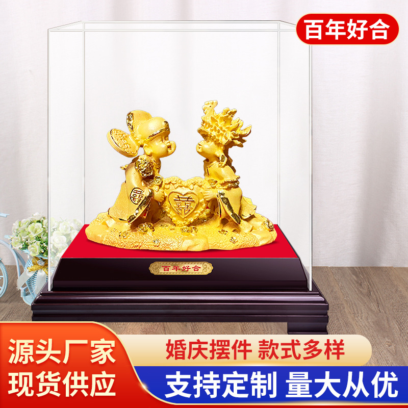 LA098可发样/绒沙金结婚简约人物摆件厂家爆款礼盒
