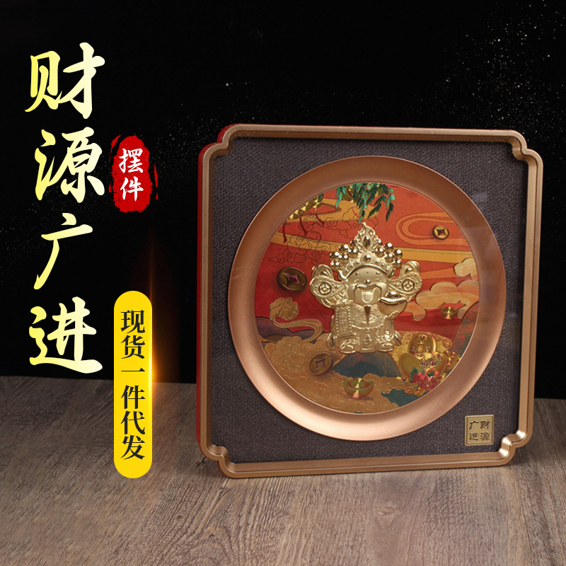 LA098可发样/厂家金银鹿摆件鹿画摆件壁画创意银行保险赠礼商务工艺礼品壁画